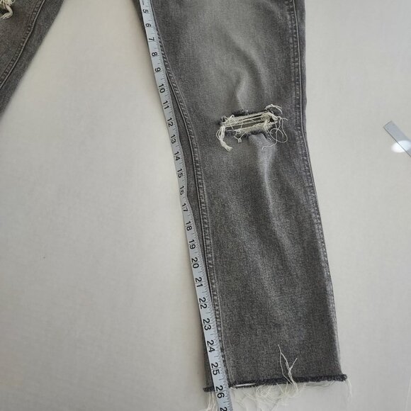 Gap Vintage Slim Mid Rise Gray Distressed Raw Hem Jeans - Picture 8 of 11